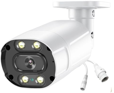 Telecamere di Sorveglianza, Telecamera IP Smart H.265 da 8 MP, videosorveglianza di sicurezza POE, audio bidirezionale, doppia luce, visione notturna a colori, CCTV Video