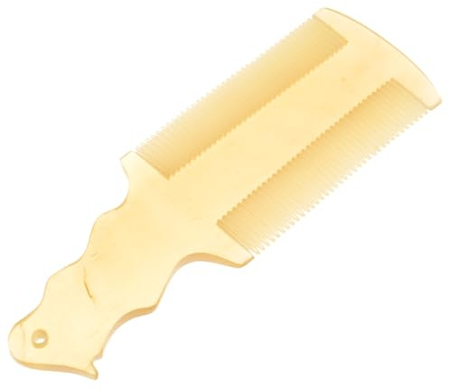 DECOMELODY Pettine in corno a manico lungo pettine da uomo antiamatica Beige