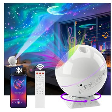 iFunSky Northern Light Galaxy Projector, LED Projector Night Light with Timer/Remote Control/Music Sync for Home Decoration Bedroom Decor Room Decor, Birthday Gifts for Women Presents for Kids