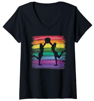 Damen Cheerleader-Team Cheer Mama Liebe Cheerleading T-Shirt mit V-Ausschnitt