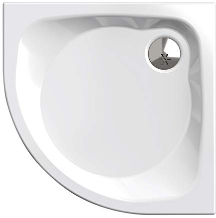 Duschwanne/Duschtasse Komplettset Nordona® SIMPLEX Plus | Maße: 80x80cm Viertelkreis R55 | Inklusive 4x Standfüße und einer Tempoplex Ablaufgarnitur