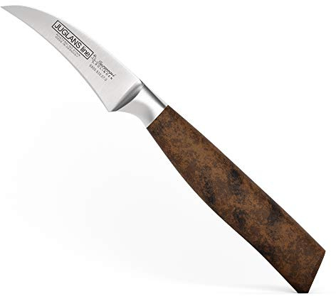Burgvogel Solingen Juglans Line Küchenmesser Walnussholz 7 cm, rostfrei, Officemesser scharf geschmiedet, dunkel, premium, klein, 6800.936.07.0, braun rot