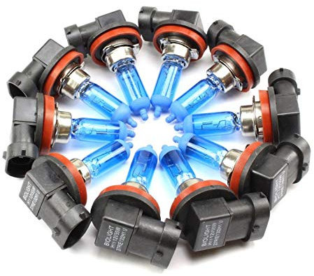INION 10xStück H11-55W - PGJ19-2 - 12V Xenon Optik Lights - Halogen Auto Lampen für Abblendlicht Fernlicht Zusatzscheinwerfer und Nebelscheinwerfer/chiavi
