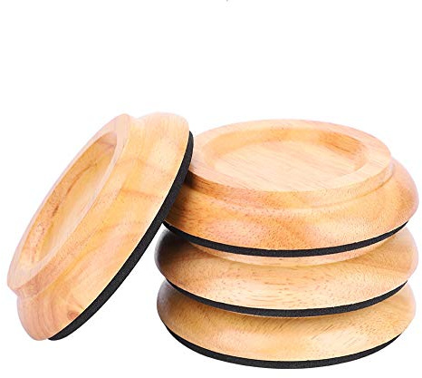 Aramox Klavier Caster Cups 4 Stück Buchenholz | Untersetzer, Bodenschutz, Holz, für Parkett und Fliesen