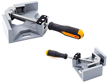 2er Set 90° Winkelspanner aus Aluminium | Winkelschraubstock für Holzarbeiten | Bilderrahmen Gehrungszwinge | rechtwinklige Klemme Eckenspanner für Holz Metall | verstellbarer Eckschraubstock