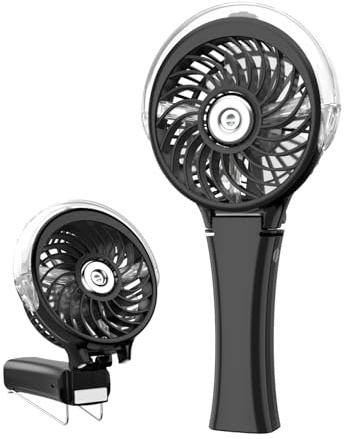 HandFan Ventilador de mano mejorado, ventilador de niebla portátil, ventiladores personales recargables, ventiladores de agua de pulverización que funcionan con pilas, mini ventilador de mano