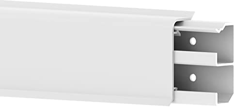 Habengut 3 m Sockelleiste aus PVC, mit integriertem Kabelkanal, Farbe: Weiß, Höhe 50 mm (2 Stück Länge 1,5 m)