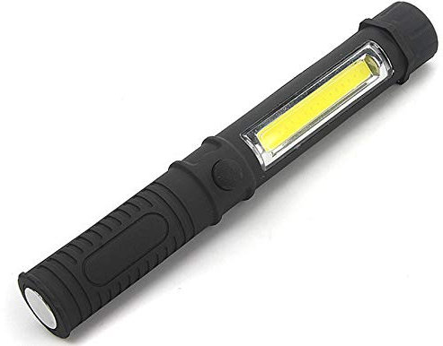 Mini-Stift-Licht 5W tragbare Inspektions-Taschenlampe mit magnetischer Basis COB-LED-Taschenlampe für die Wartung von Outdoor-Aktivitäten (keine Batterie enthalten) (schwarz)