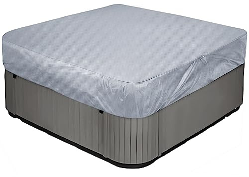 Aurragiy Quadratische Whirlpool-Abdeckung, Ersatzabdeckung für Garten, Whirlpool, Spa, wasserdicht, UV-geschützt, rechteckig, Spa-Abdeckung für den Außenbereich, 210 cm L x 210 cm B x 30 cm H, Grau)
