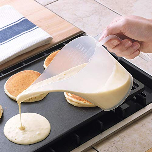 TBEONE 1Litre Measuring Jug | Plastic Measuring Jugs for Baking & Measuring Liquids | Clear Measuring Scales, Large Mouth & Easy Pour Spout Cup for Jam Batter Syrup