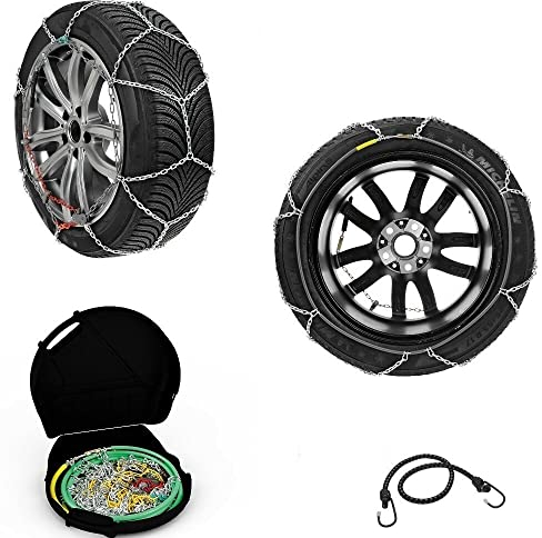 SCHNEEKETTE 215/60-16 FELGENDICKE 16 (17) Paar Kette 9MM FÜR Auto KOMPAKTES GEWEBE FÜR Reifen Reifen RÄDER STRASSEN NOTWAGEN TÜV ZUGELASSEN ÖSTERREICH