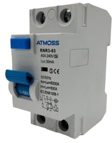 Interruptor diferencial superinmunizado Si, 30 mA, 2P, 40 A, Clase A y 6kA