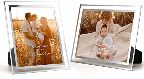 Giftgarden Bilderrahmen 15x20 Glas Hochzeit Fotorahmen mehrere Bilder, 2er Set Geburtstag Geschenk
