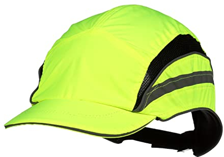 3M™ First Base™ 3 Bump Cap 2021866, Classic, alta visibilità, giallo, visiera ridotta, 55 mm