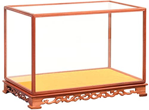 Beavorty Staubdichte Aufbewahrungsbox Für Sammlerstücke Antike Modellaufbewahrungsbox Vitrine Für Zuhause Rechteckige Aufbewahrungsbox Holz Und Glas Transparente Optik
