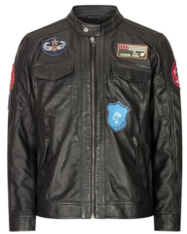 TruClothing.com Giacca Mot da Uomo Capispalla in Vera Pelle Antivento Invernale Air Force