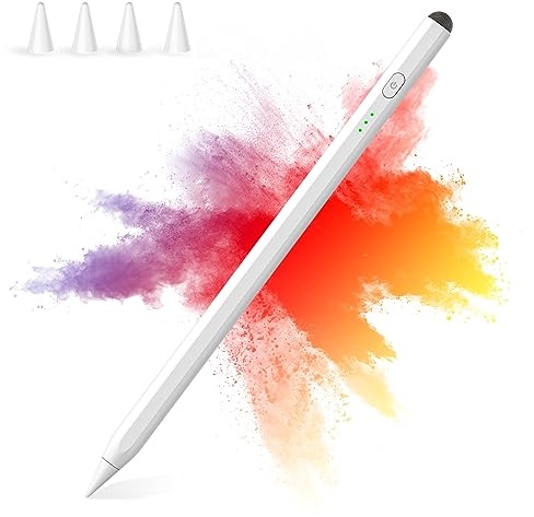 Lápiz Stylus Pencil 2 en 1 para iPad 2018-2023,con 4 Punta Activa, Sin Bluetooth, Detección de Inclinación y Rechazo de Palma,para iPad,para iPad Pro,para iPad Air,para iPad Mini