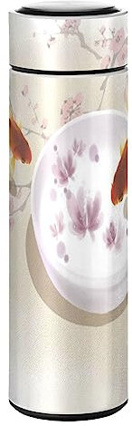 KAAVIYO Gänseblümchen Japanischer Fisch Wasserflasche Wasserkanne Edelstahl Isolierte Isolierflasche Auslaufsicher