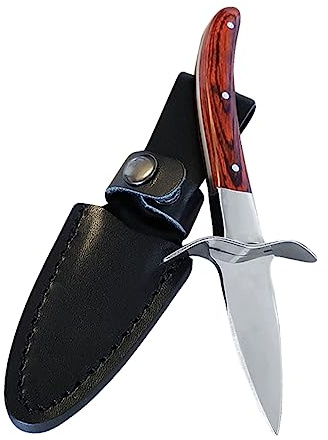 PRETYZOOM Couteau Huitre Coupe-coquillages Inox Manche Bois Coloré Protégé Antidérapant Pour Fruits De Mer La Cuisine Ustensile Essentiel
