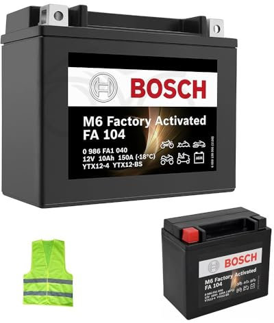 KOMPATIBEL MIT CF Moto NK 650 für Jahr 2014 al 2020 Schlagzeug YTX12-BS Bosch FA104 YTX12-4 GELIEFERT GELADEN UND EINSATZBEREIT BATTERIEN 10AH Ampere 12 Volt 150X87X130MM