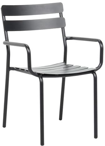 Oviala Terrassenstuhl aus Aluminium, Schwarz