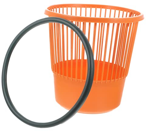 LABRIMP Open-top Garbage Container Waste Bucket Large 26.5x26.5cm Nordic Orange Household Trash Bin for Kitchen Office Bathroom Living Room