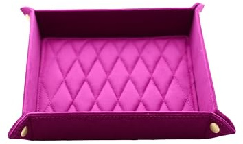 Lucoro - Schmuck Organizer aus Samt 14,5x14,5x3,5cm Taschenleerer, Ablage für Schmuck, Uhren, Schlüssel (Lila)