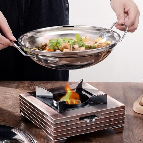 KIUGOP Campingkocher Spirituskocher Kocher ohne Strom für Innenräume,Tragbarer Campingkocher ohne Gas und Strom aus Edelstahl Campingkocher,Kampingkocher für Camping Grillen Heißer Topf,Messing