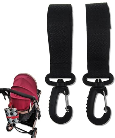 Gancio per borsa per pannolini per passeggino, clip girevoli a 360 gradi, grande moschettone per borsa della mamma, borsa della spesa, forniture per bambini