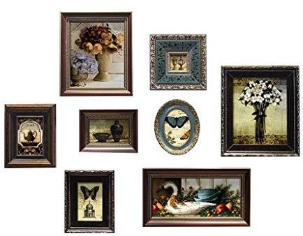 Holzbilder-Collage-Set, mehrere Bildergalerien für Wohnzimmer, Heimdekoration, Kombinationssammlung, 8 Fotos