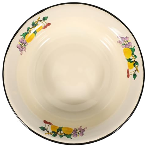 Cabilock Enamel Bowl Large Mixing Bowl Vintage Thickened Mixing Bowl Soup Bowl Food Bowl Noodle Storage Bowl Soup Server Salad Mixing Basin Colored Enamelware