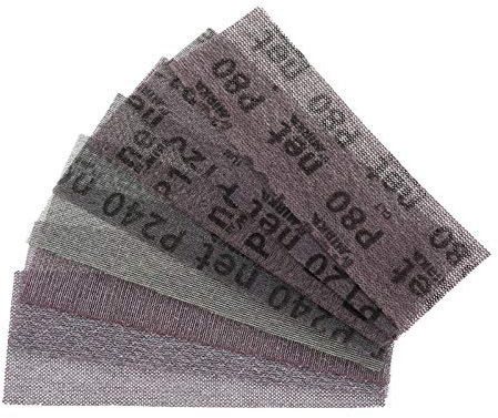 TRENTSNOOK 10 Hojas de 198 * 70 mm de Malla Libre de Polvo Hoja de Papel de Lija en Forma de Gancho Anti obstrucción en seco del Papel de Lija de Grano 240 80 para(240)