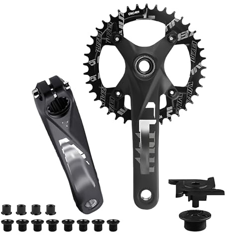 HZXQCVB 170mm Fat Bike Kurbelgarnitur Kompatibel Mit 32T/34T/36T/38T/40T/42T Einzelkettenblatt Schaftlänge 176/792mm Hohle Integrierte Kurbelgarnitur Passend Für Snow/Beach Bike(Crank 40T,176mm)