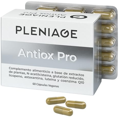 PLENIAGE NAC con Glutation, Coenzima Q10 y Astanxantina | 60 Cápsulas | Con Cúrcuma, Granada, Licopeno y Luteína. Sin gluten ni lactosa. Apoyo cardiovascular y ocular. Fabricado en España.