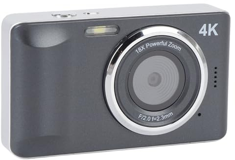 Goshyda Fotocamera Digitale, Fotocamera 4K 1080P con Schermo da 2,8, Fotocamera Digitale Punta e Scatta con Zoom 18X Antivibrazione, Piccola Fotocamera Compatta per Ragazzi Ragazze