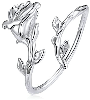 Blumen-Fingerringe, Rosenkranz, verstellbare Ringe für Frauen, Hochzeit, edler Schmuck