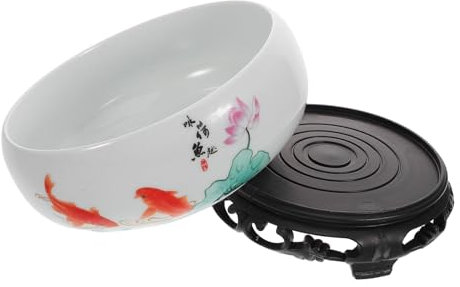 Cabilock Maceta Hidropónica De Cerámica para Flores Diseño Elegante Base De Plástico