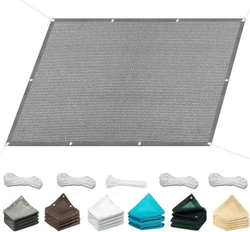 Trädgårdssolskydd Segelkapell 70 x 500 cm Andningsbart Uv-Block 98% Trädgårdssolskydd Förtält Med Genomföringar Med Fritt Rep för Utomhus, Trädgård, Uteplats, Ljusgrå