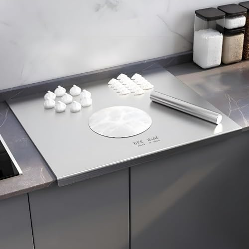 Planche a Decouper 316 Inox,Plan de Travail Inox,Protege Plan de Travail Cuisine,Plaque Inox Cuisine,Grande Planche a Decouper Pour la Cuisine,Bar,Restaurant - 50 * 40cm