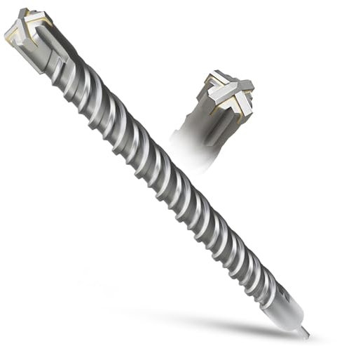 METOTY SDS Plus - Punta per trapano da 40 mm x 600 mm, punta per pietra, punta a percussione, punta per calcestruzzo, per pietra, cemento, pietra naturale, muro di mattoni