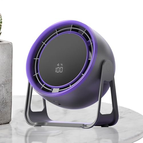 Ventilador de mesa, pequeño ventilador | Refrigerador personal recargable | Ventilador de exhibición digital tranquila de 100 velocidades portátiles para dormitorio, cocina, hogar, al aire libre, camp