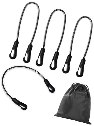 ZYKEJJDDAK Elastische Schwanzgurte mit Doppel-Clips, verstellbare Pferdedecken-Verschlüsse, dehnbare Beinbänder für Pferdepflege, 4 Stück
