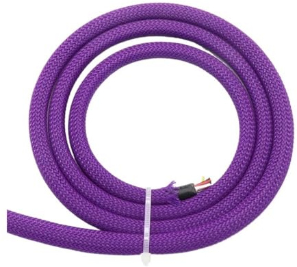 1/2/3/5/10/20/30/50 m, isolierter PET-Geflechtschlauch, hochdichter Kabelmantel, Kabelschutz, Geflechthülsen für Drähte, 6 mm, Lila, 6 mm