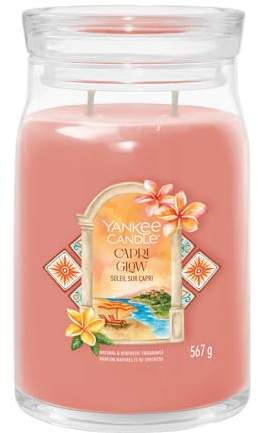Yankee Candle Duftkerze im Glas (groß) CAPRI GLOW - Signature Kerze aus Hello Italy Kollektion mit Brenndauer bis zu 90 Stunden