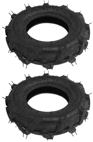 Jeffergarden 4.00-8 Tubeless Tires, 2 STCS 4 Ply Garden Tractor Tires for Snow Blinds for Trencher