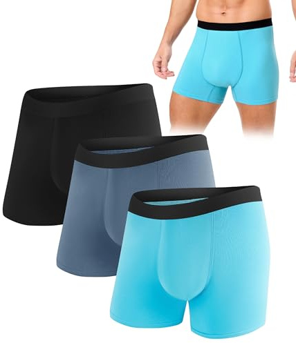 SUNCHIRI 3 Pack Incontinence Pants for Men, Washable Reusable Men's Absorbent Incontinence Boxer Briefs with Protective Pads, Leakproof Underwear for Bladder Control (3, Multicolor01, L)
