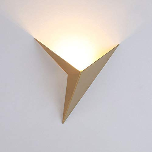 Minimalist Wall Light Indoor Metal Lighting Fixture, 3W LED Geometric Wall Sconce Lamp, Uplighter Modern Wall Lamps for Living Room Balcony Stair Bedroom Bedside Lights