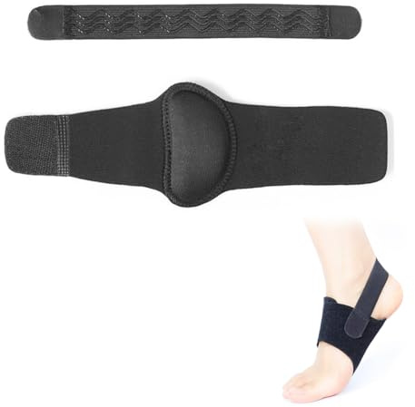 GNALIA Fasciite Plantaire Bandage Réglable Soutien Voûte Plantaire 1 Paire Unisexe Noir Pour Pieds Plats Aponévrosite Plantaire