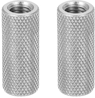 QUARKZMAN 2 Stk M8 Flache Rändelmutter 304 Edelstahl D12 x H30mm | Flachkopf Diamanträndelung Durchgangsloch Verstellmutter Befestigungselemente, Für Elektronik Maschinen