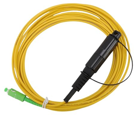 Luocute Câble de Raccordement à Fibre Optique, Connecteur de Contact Physique coudé SC de Fil de Raccordement blindé Monomode étanche à L'eau, pour Centres de Données et Connexions Réseau (10m)